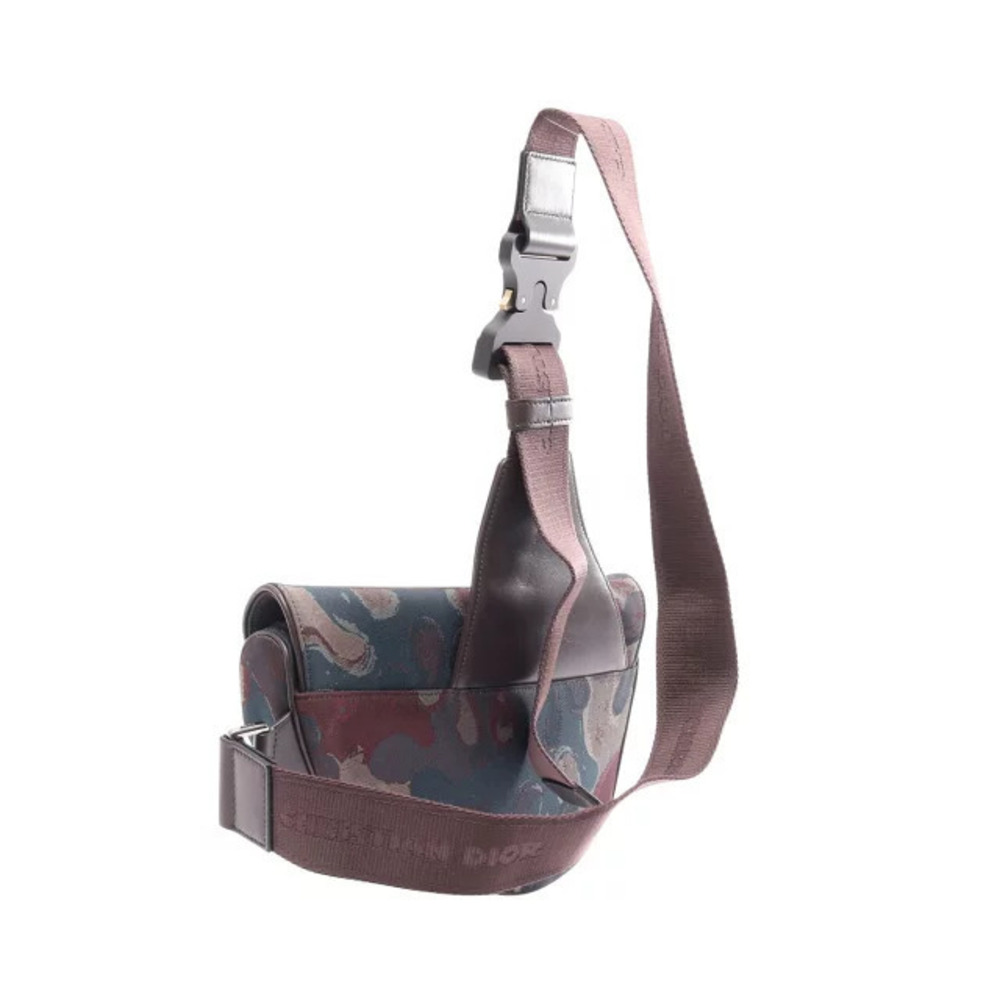 Christian Dior PETER DOIG Saddle Bag Waist Body Canvas Leather Brown Multicolor - Picture 2 of 6